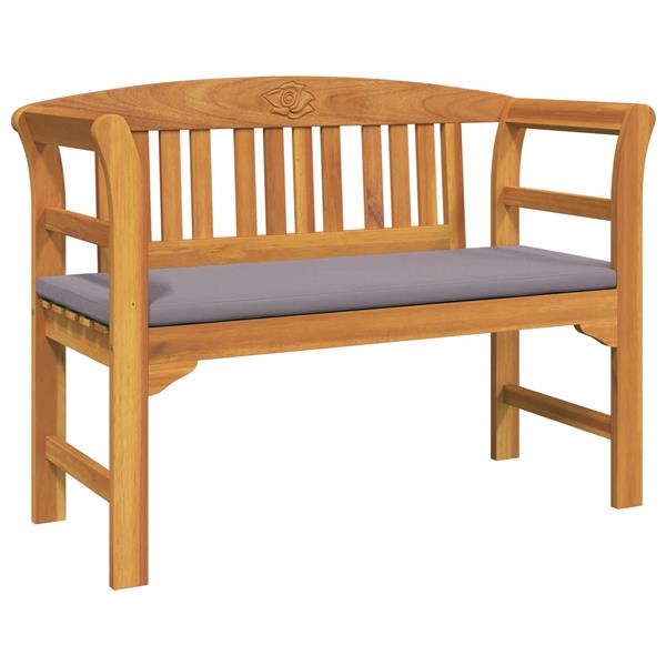 Grote foto vidaxl bank met kussen natuurlijke olie afwerking 114 x 46 x 82 5 cm tuin en terras tuinmeubelen