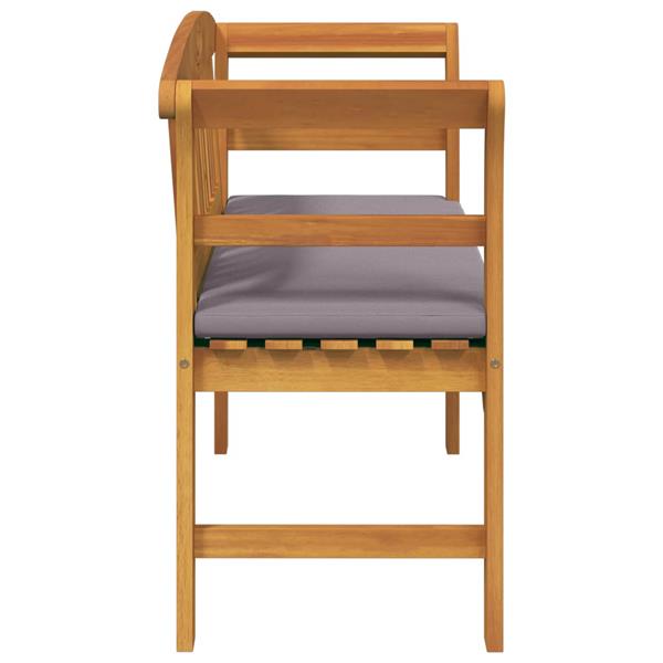 Grote foto vidaxl bank met kussen natuurlijke olie afwerking 114 x 46 x 82 5 cm tuin en terras tuinmeubelen