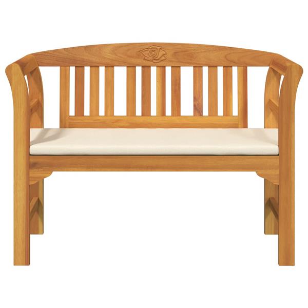 Grote foto vidaxl bank met kussen natuurlijke olie afwerking 114 x 46 x 82 5 cm tuin en terras tuinmeubelen