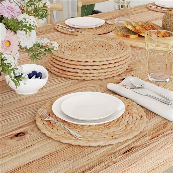 Grote foto vidaxl ronde geweven placemat 10 pcs naturel 30 cm waterhyacint huis en inrichting overige huis en inrichting