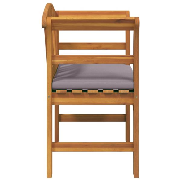 Grote foto vidaxl bank met kussen natuurlijke olie afwerking 68 5 x 46 x 82 5 cm tuin en terras tuinmeubelen