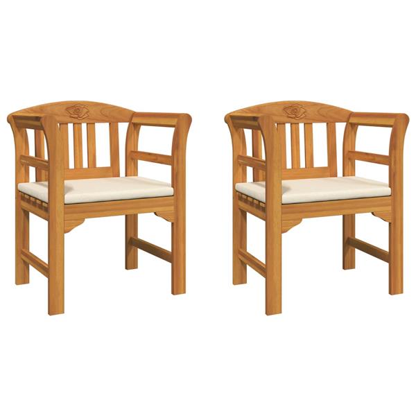 Grote foto vidaxl bank met kussen natuurlijke olie afwerking 68 5 x 46 x 82 5 cm tuin en terras tuinmeubelen