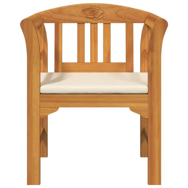 Grote foto vidaxl bank met kussen natuurlijke olie afwerking 68 5 x 46 x 82 5 cm tuin en terras tuinmeubelen