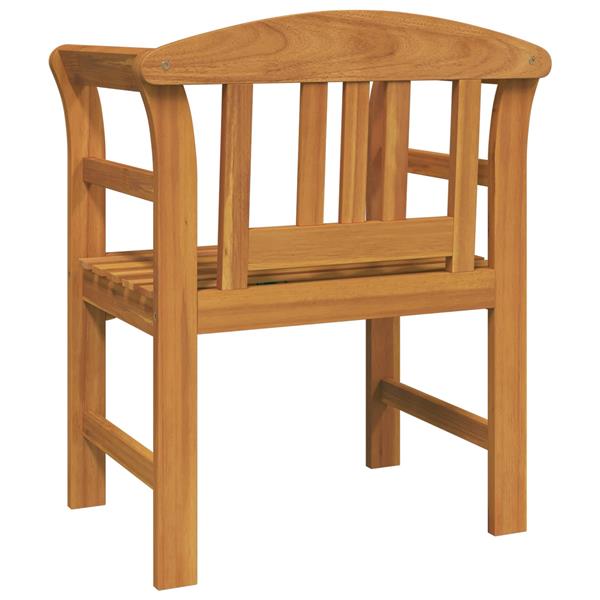 Grote foto vidaxl bank met kussen natuurlijke olie afwerking 68 5 x 46 x 82 5 cm tuin en terras tuinmeubelen