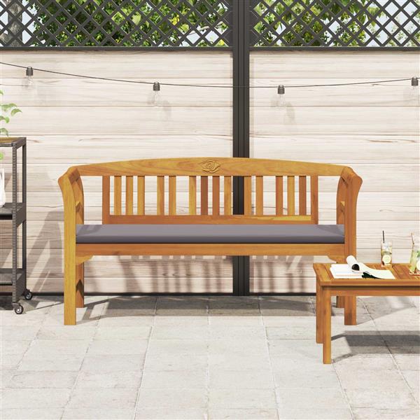 Grote foto vidaxl bank met kussen natuurlijke olie afwerking 157 x 46 x 82 5 cm tuin en terras tuinmeubelen