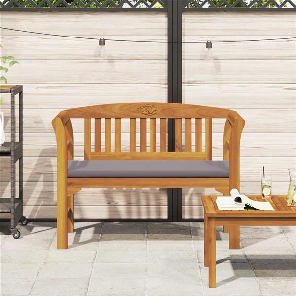 Grote foto vidaxl bank met kussen natuurlijke olie afwerking 114 x 46 x 82 5 cm tuin en terras tuinmeubelen