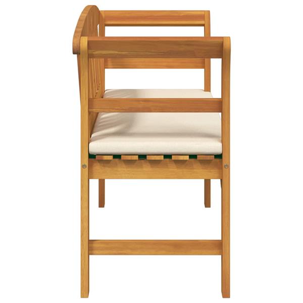 Grote foto vidaxl bank met kussen natuurlijke olie afwerking 114 x 46 x 82 5 cm tuin en terras tuinmeubelen