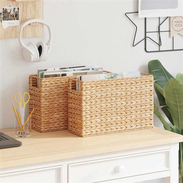 Grote foto vidaxl tijdschrift manden 2 pcs naturel 39 x 14 x 25 cm waterhyacint doe het zelf en verbouw materialen en producten