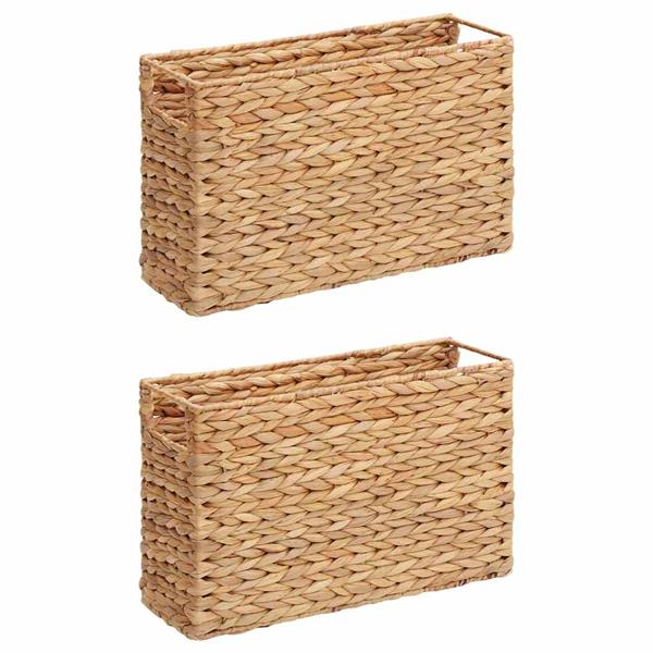 Grote foto vidaxl tijdschrift manden 2 pcs naturel 39 x 14 x 25 cm waterhyacint doe het zelf en verbouw materialen en producten