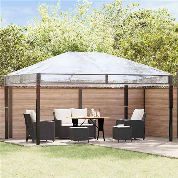 Grote foto vidaxl gazebo dekking vervanging doorzichtig 400 x 300 x 32 cm pvc tuin en terras overige tuin en terras