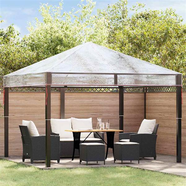 Grote foto vidaxl gazebo dekking vervanging doorzichtig 400 x 300 x 32 cm pvc tuin en terras overige tuin en terras