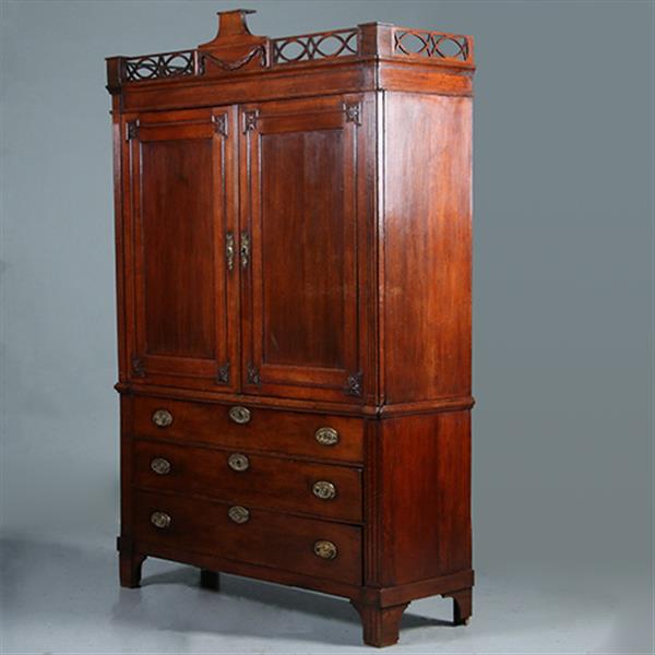 Grote foto hollands neoclassicistisch kabinet met afneembaar hekje in zeer fraaie patina ca 1800 no.892955 antiek en kunst stoelen en banken