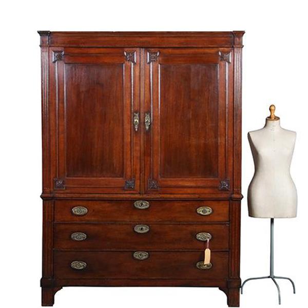 Grote foto hollands neoclassicistisch kabinet met afneembaar hekje in zeer fraaie patina ca 1800 no.892955 antiek en kunst stoelen en banken