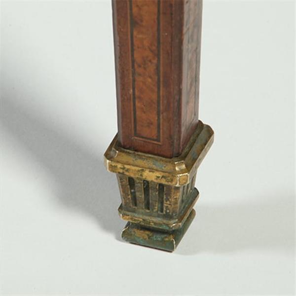 Grote foto amboina bouillotte tafel gesig. escalier de christal paris met twee laden verguld brons no.361895 antiek en kunst stoelen en banken