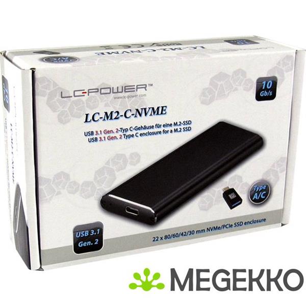 Grote foto lc power lc m2 c nvme behuizing voor opslagstations m.2 sdd behuizing zwart computers en software behuizingen en kasten