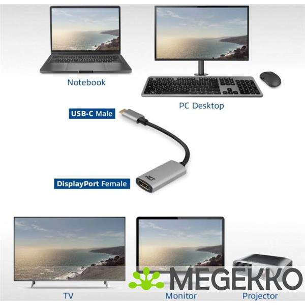 Grote foto act usb c naar displayport female adapter 4k 60hz computers en software overige computers en software