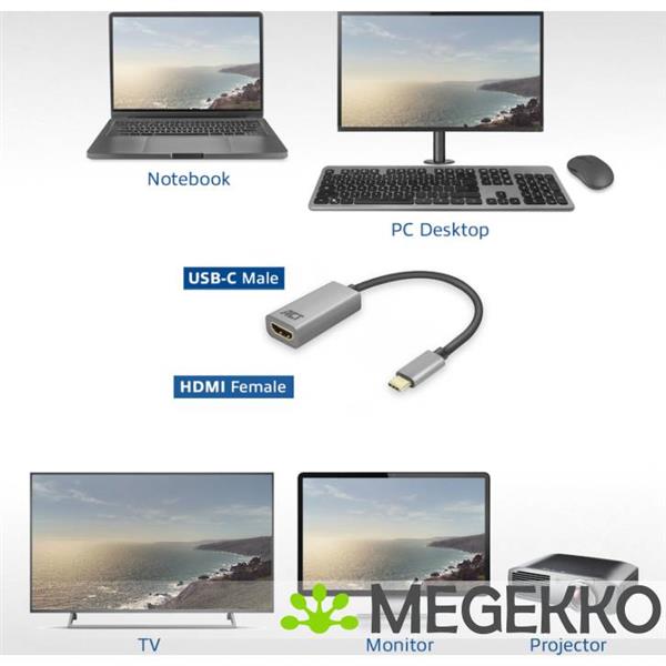 Grote foto act usb c naar hdmi female adapter 4k computers en software overige computers en software