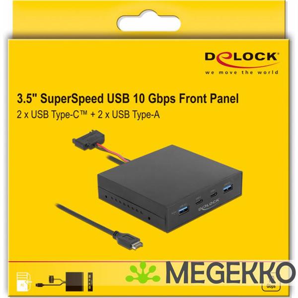 Grote foto delock 64057 3 5 usb 3.2 gen 2 voorpaneel 2 x usb type c 2 x usb type a computers en software overige computers en software