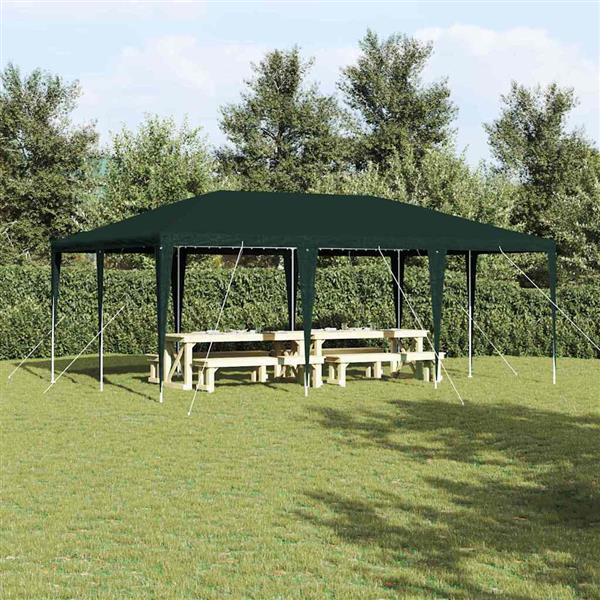 Grote foto vidaxl partytent groen 600 x 400 x 266 cm polyethyleen en staal tuin en terras overige tuin en terras