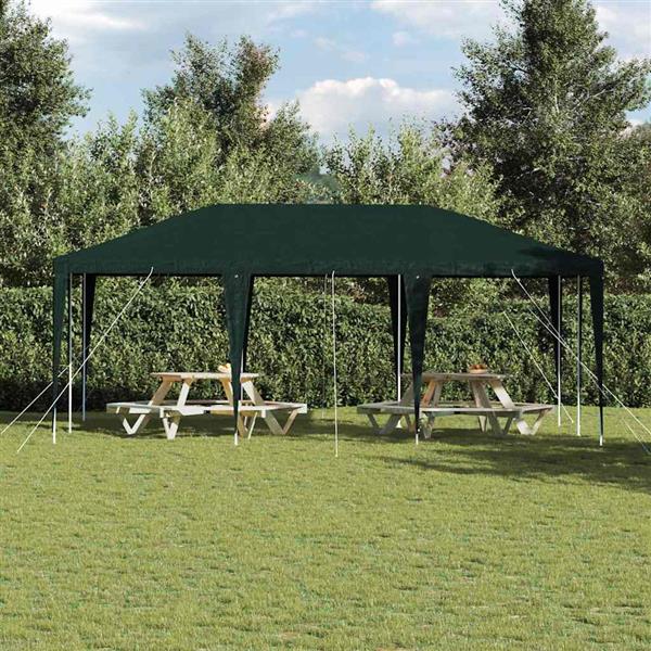Grote foto vidaxl partytent groen 600 x 400 x 266 cm polyethyleen en staal tuin en terras overige tuin en terras