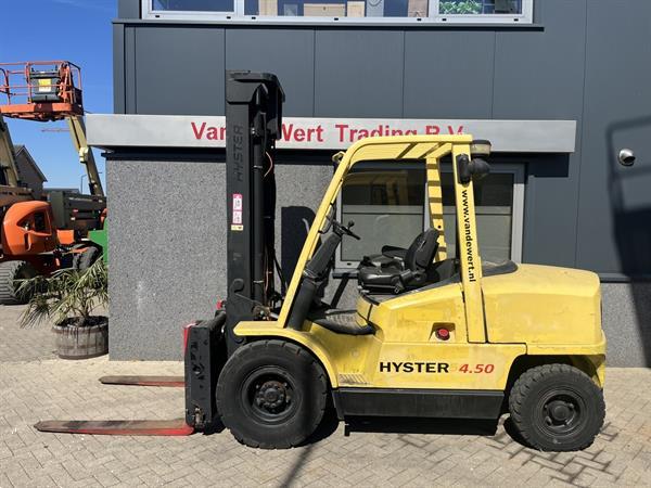 Grote foto heftruck hyster h4.50xm duplo 400 sideshift forkpositioner perkins diesel agrarisch heftrucks