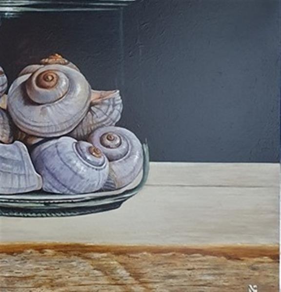 Grote foto kunsthandel gennep weckpot met slakkenhuizen antiek en kunst modern