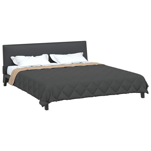 Grote foto vidaxl zomer dekbed antraciet en taupe 220 x 240 cm microfiber huis en inrichting bedden