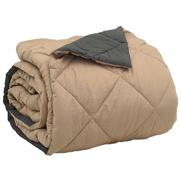 Grote foto vidaxl vol jaar dekbed antraciet en taupe 200 x 200 cm microfiber huis en inrichting bedden