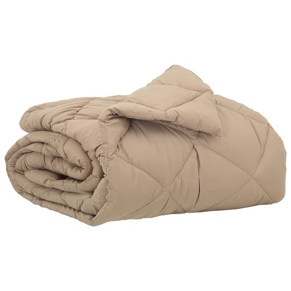 Grote foto vidaxl zomer dekbed taupe 220 x 135 cm microfiber huis en inrichting bedden