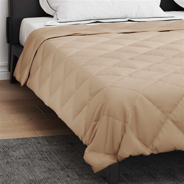 Grote foto vidaxl zomer dekbed taupe 240 x 200 cm microfiber huis en inrichting bedden