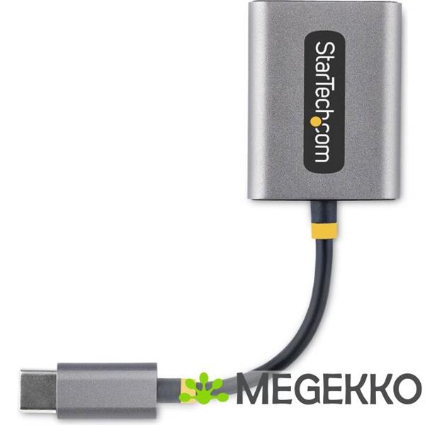 Grote foto startech.com usb c headphone splitter usb type c dual headset adapter met mic input usb c naar 3.5 computers en software overige computers en software