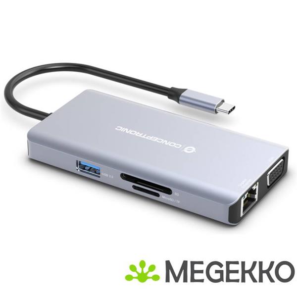 Grote foto conceptronic donn20g notebook dock poortreplicator bedraad usb 3.2 gen 1 3.1 gen 1 type c grijs computers en software overige computers en software