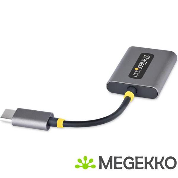 Grote foto startech.com usb c headphone splitter usb type c dual headset adapter met mic input usb c naar 3.5 computers en software overige computers en software