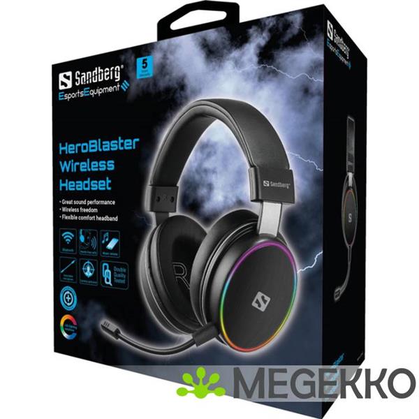 Grote foto sandberg heroblaster draadloos zwart audio tv en foto koptelefoons