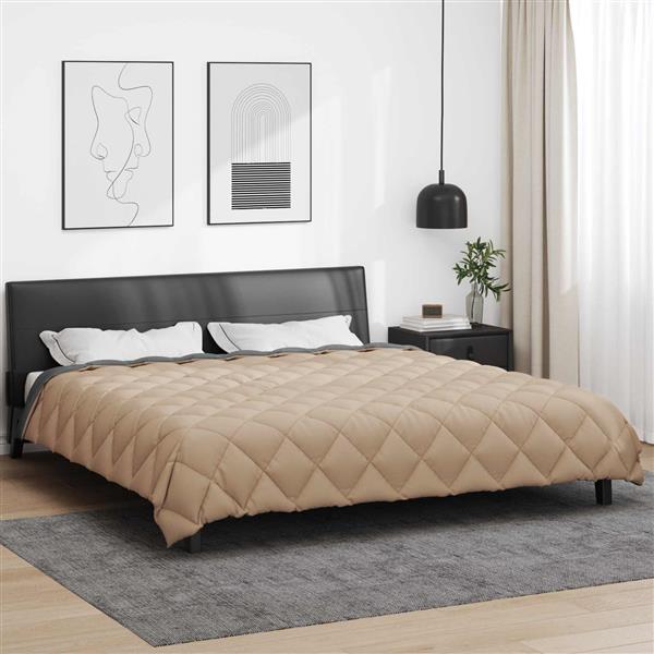 Grote foto vidaxl winter dekbed antraciet en taupe 220 x 240 cm microfiber huis en inrichting bedden