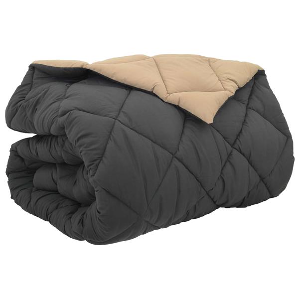 Grote foto vidaxl winter dekbed antraciet en taupe 220 x 200 cm microfiber huis en inrichting bedden