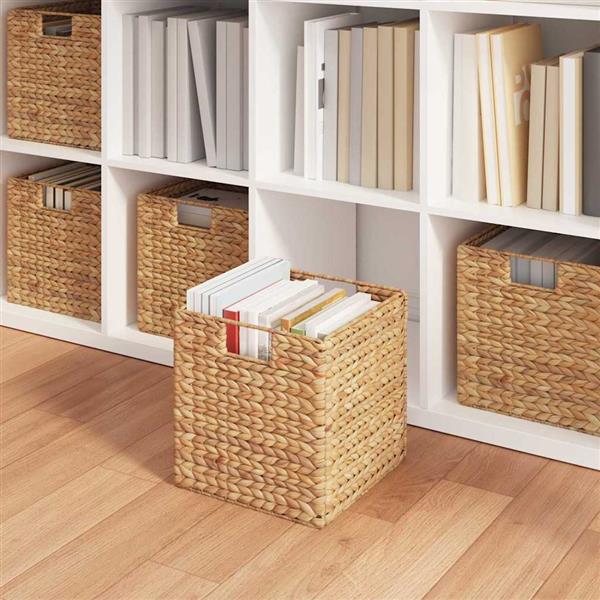 Grote foto vidaxl opslagmanden 2 pcs naturel 28 x 28 x 28 cm waterhyacint doe het zelf en verbouw materialen en producten