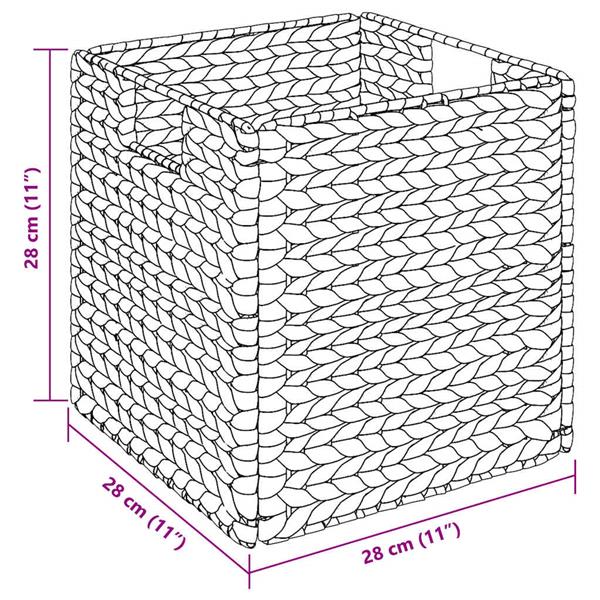 Grote foto vidaxl opslagmanden 2 pcs naturel 28 x 28 x 28 cm waterhyacint doe het zelf en verbouw materialen en producten