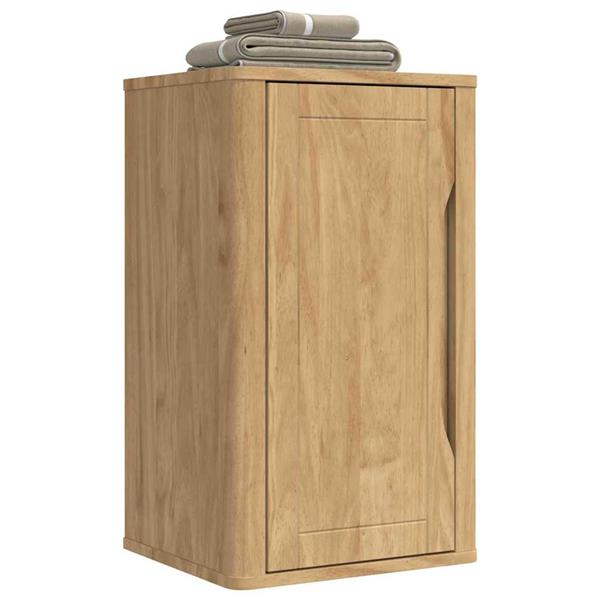 Grote foto vidaxl badkamer wandkast wasbruin 35 x 30 x 60 cm massief vurenhout huis en inrichting complete badkamers