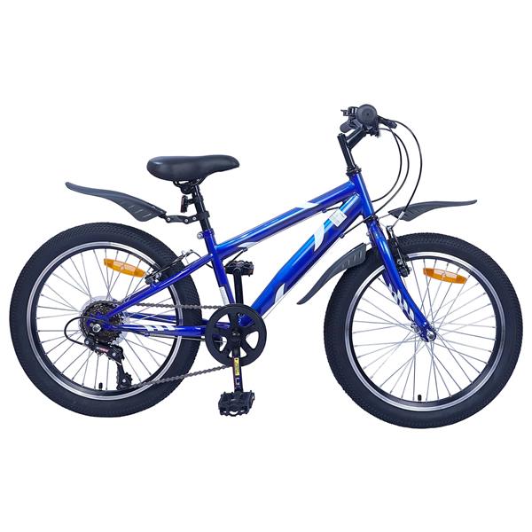 Grote foto vidaxl kinderfiets 24 inch 6 speed voor 8 12 jaar oud donkerblauw fietsen en brommers herenfietsen