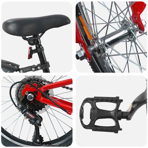 Grote foto vidaxl kinderfiets 24 inch 6 speed voor 8 12 jaar oud rood fietsen en brommers herenfietsen