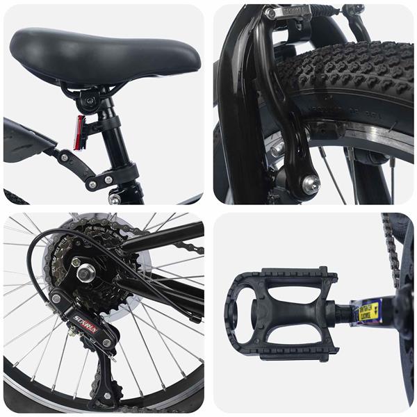 Grote foto vidaxl kinderfiets 24 inch 6 speed voor 8 12 jaar oud zwart fietsen en brommers herenfietsen