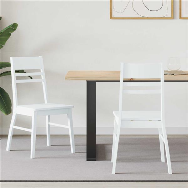 Grote foto vidaxl eettafelstoelen 2 pcs wit 43 x 54 x 89 cm massief rubberhout huis en inrichting stoelen