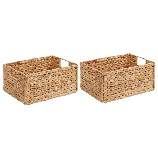 Grote foto vidaxl opslagmanden 2 pcs naturel 35 x 25 x 17 cm waterhyacint doe het zelf en verbouw materialen en producten