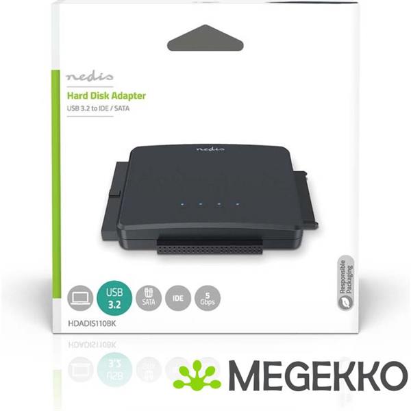 Grote foto nedis hardeschijfadapter usb 3.2 gen1 2.5 3.5 ide sata netvoeding computers en software overige computers en software