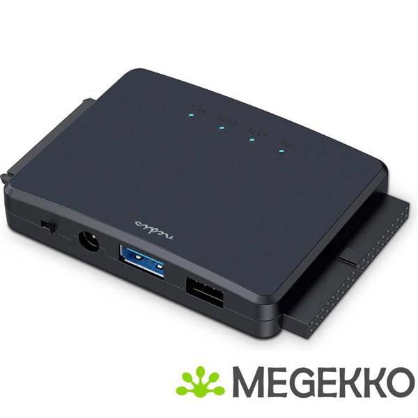 Grote foto nedis hardeschijfadapter usb 3.2 gen1 2.5 3.5 ide sata netvoeding computers en software harde schijven