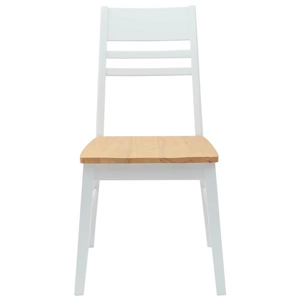 Grote foto vidaxl eettafelstoelen 2 pcs wit 43 x 54 x 89 cm massief rubberhout huis en inrichting stoelen