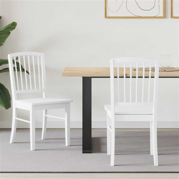 Grote foto vidaxl eettafelstoelen 2 pcs wit 50 x 52 5 x 91 cm massief rubberhout huis en inrichting stoelen