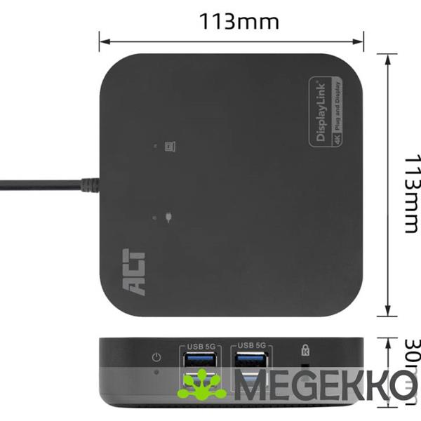 Grote foto act ac7150 laptop dock poortreplicator bedraad usb 3.2 gen 2 3.1 gen 2 type c zwart computers en software overige computers en software