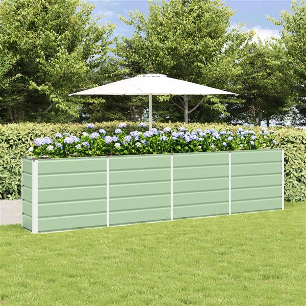 Grote foto vidaxl plantenbak groen 160 x 40 x 75 cm staal tuin en terras overige tuin en terras